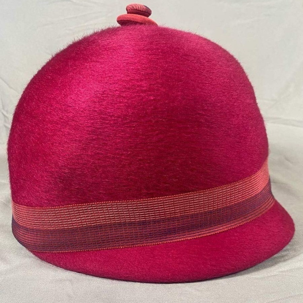 VTG Mr. John Empress Soleil 100 Wool Hat Fuchsia Pink Cloche Retro 50s 60s Paris